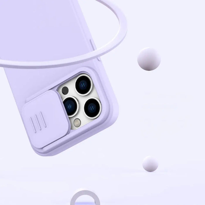 Nillkin CamShield Silky Silicone Case iPhone 14 Pro Case with Camera Protector Blue - Cell phone cases