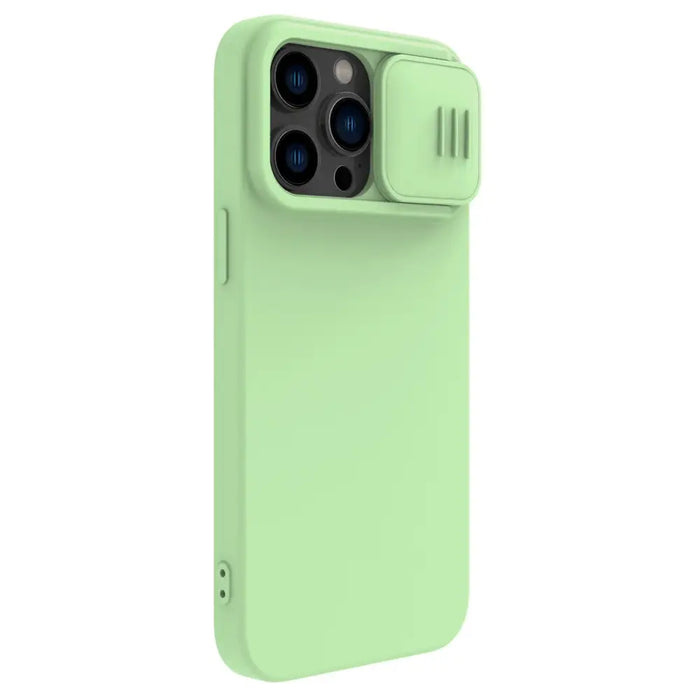 Nillkin CamShield Silky Silicone Case iPhone 14 Pro case with camera cover green - Cell phone cases