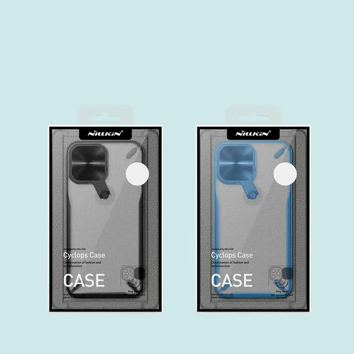Nillkin Cyclops Case durable case with camera cover and foldable stand for iPhone 13 Pro Max blue - Cell phone cases