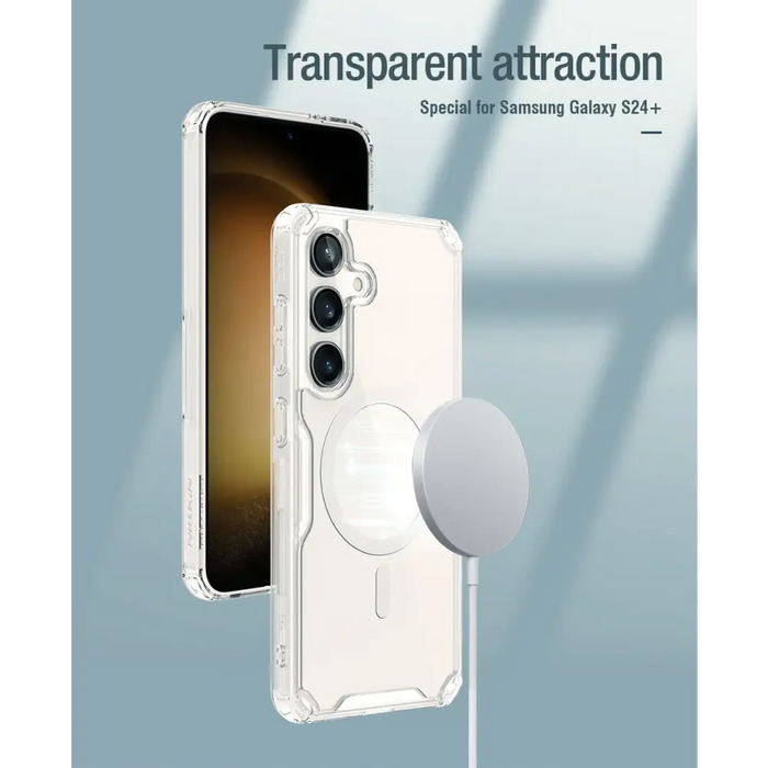 Nillkin Nature Pro armored case with a magnetic ring for Samsung Galaxy S24 - white - Cell phone cases