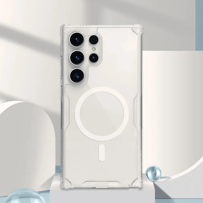 Nillkin Nature Pro armored case with a magnetic ring for Samsung Galaxy S24 Ultra - white - Cell phone cases