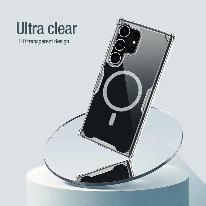 Nillkin Nature Pro armored case with a magnetic ring for Samsung Galaxy S24 Ultra - white - Cell phone cases