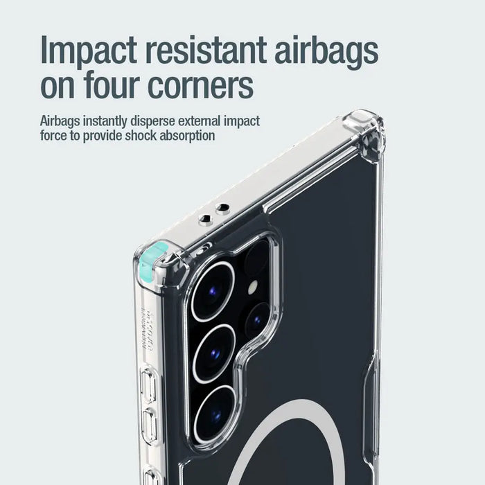 Nillkin Nature Pro armored case with a magnetic ring for Samsung Galaxy S24 Ultra - white - Cell phone cases