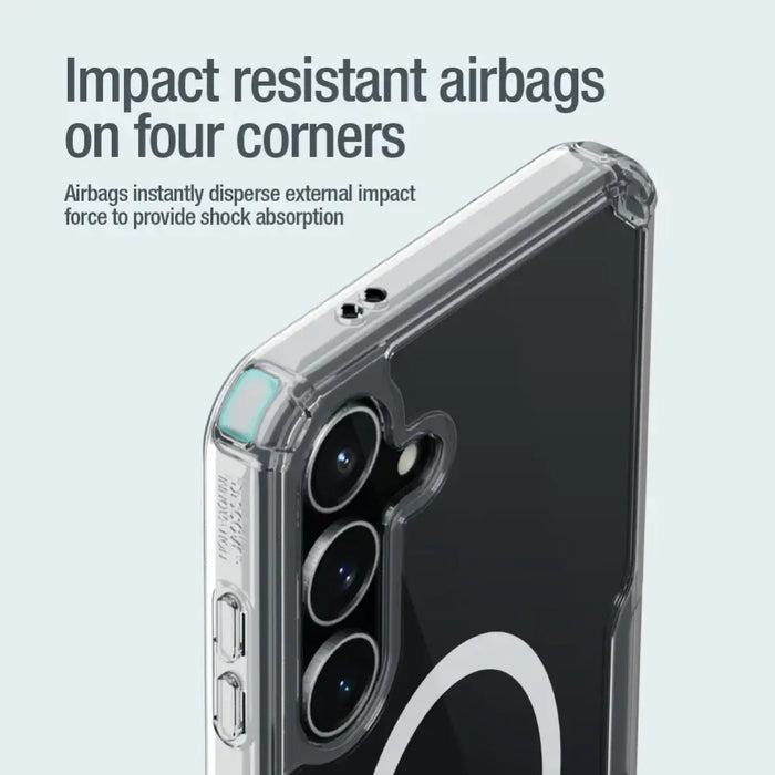 Nillkin Nature Pro armored case with a magnetic ring for Samsung Galaxy S24 - white - Cell phone cases