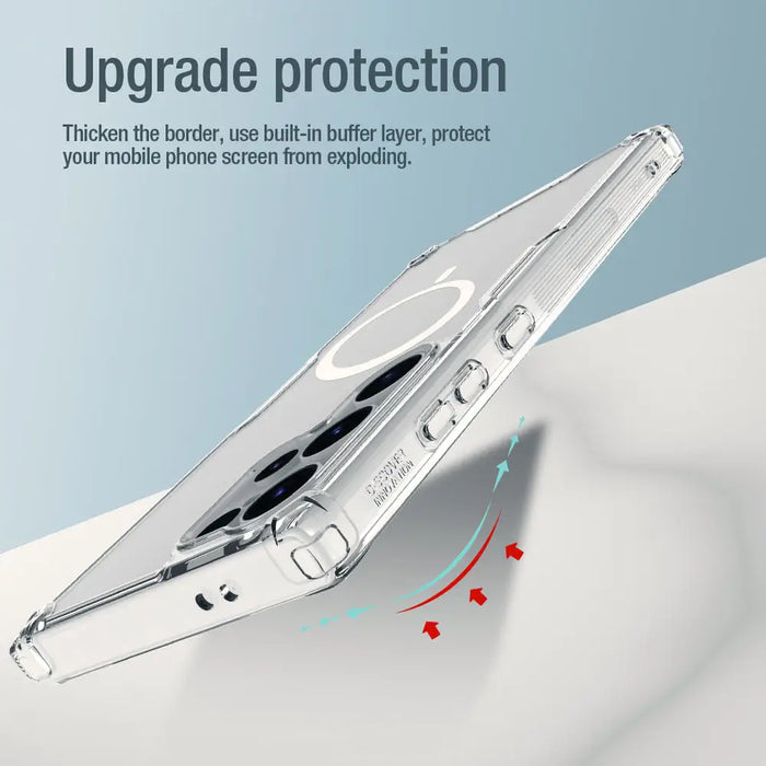 Nillkin Nature Pro armored case with a magnetic ring for Samsung Galaxy S24 Ultra - white - Cell phone cases