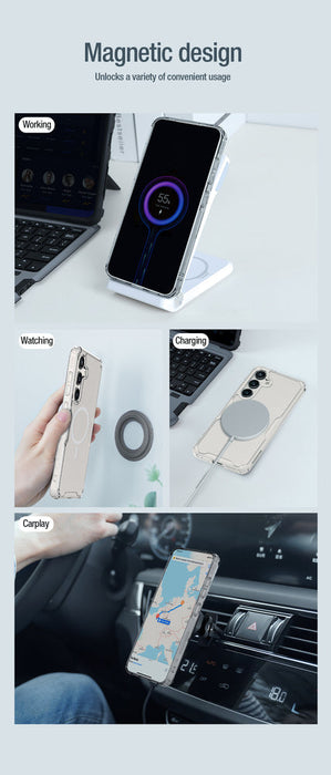 Nillkin Nature Pro armored case with a magnetic ring for Samsung Galaxy S24+ - white - Cell phone cases