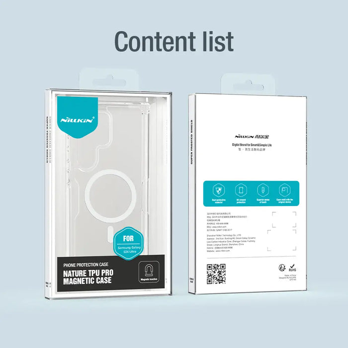 Nillkin Nature Pro armored case with a magnetic ring for Samsung Galaxy S24 Ultra - white - Cell phone cases