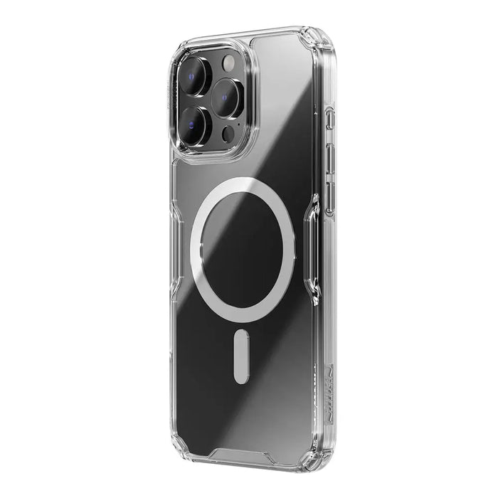 Nillkin Nature Pro Magnetic Case with MagSafe for iPhone 16 Pro - Transparent & White - Cell phone cases