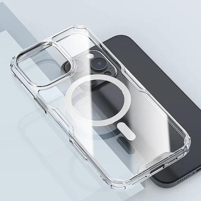 Nillkin Nature Pro Magnetic Case with MagSafe for iPhone 16 Pro - Transparent & White - Cell phone cases