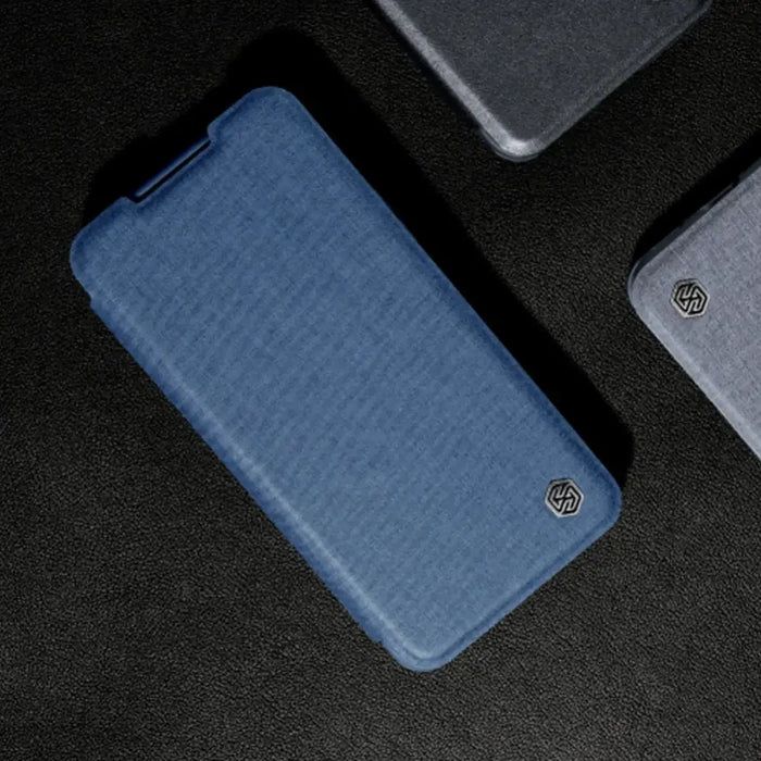 Nillkin Qin Cloth Pro Case Case for Samsung Galaxy S23+ Cover with Flip Camera Protector Blue - Cell phone cases