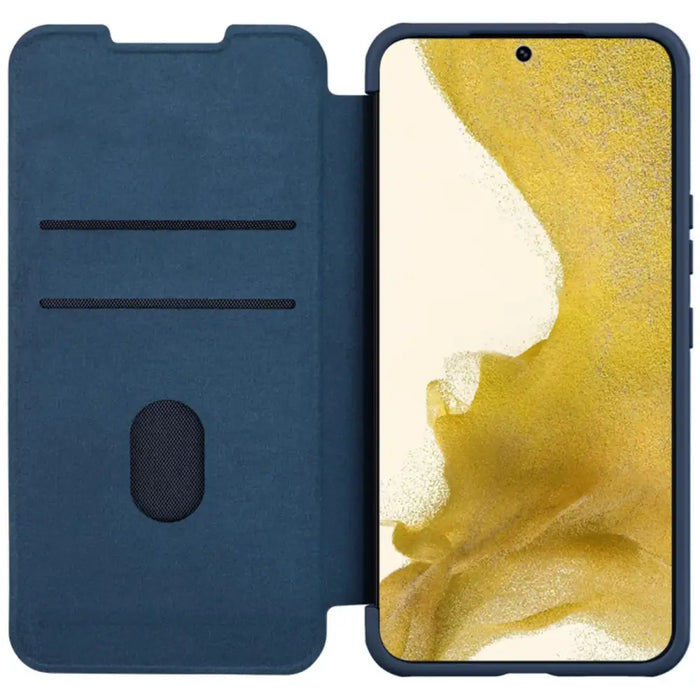 Nillkin Qin Cloth Pro Case Case for Samsung Galaxy S23+ Cover with Flip Camera Protector Blue - Cell phone cases