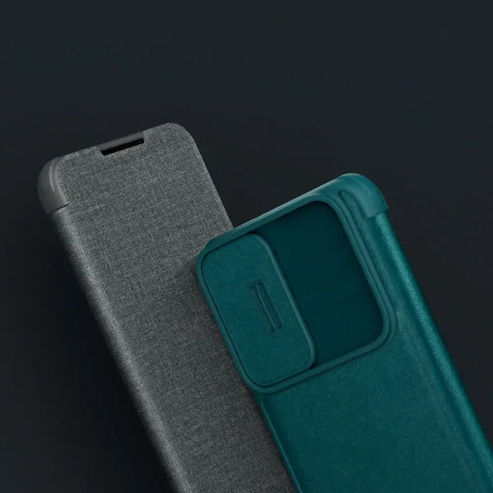 Nillkin Qin Cloth Pro Case Case for Samsung Galaxy S23+ Cover with Flip Camera Protector Blue - Cell phone cases