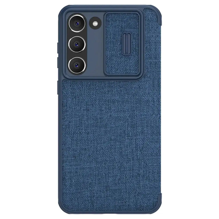 Nillkin Qin Cloth Pro Case Case for Samsung Galaxy S23+ Cover with Flip Camera Protector Blue - Cell phone cases