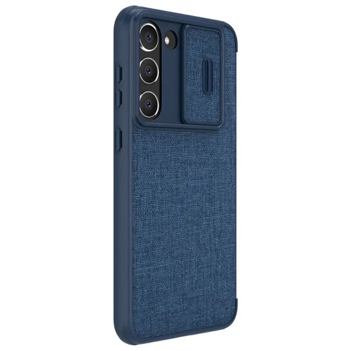 Nillkin Qin Cloth Pro Case Case for Samsung Galaxy S23+ Cover with Flip Camera Protector Blue - Cell phone cases
