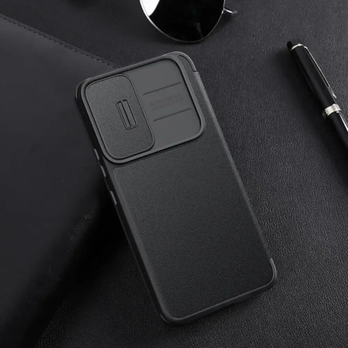 Nillkin Qin Cloth Pro Case Case for Samsung Galaxy S23+ Cover with Flip Camera Protector Blue - Cell phone cases
