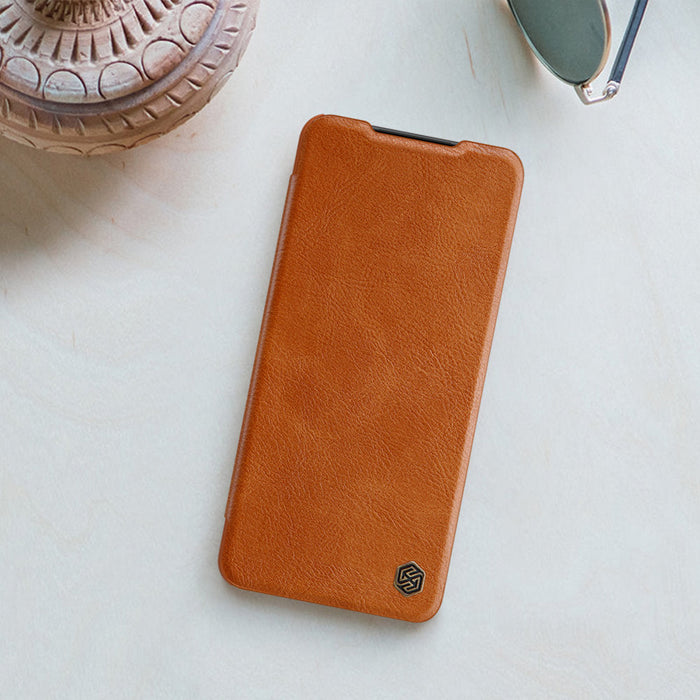 Nillkin Qin leather holster case for Samsung Galaxy A22 4G brown - Cell phone cases and covers<<<HurtelXML