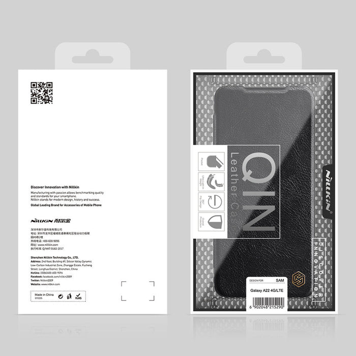 Nillkin Qin leather holster case for Samsung Galaxy A22 4G brown - Cell phone cases and covers<<<HurtelXML