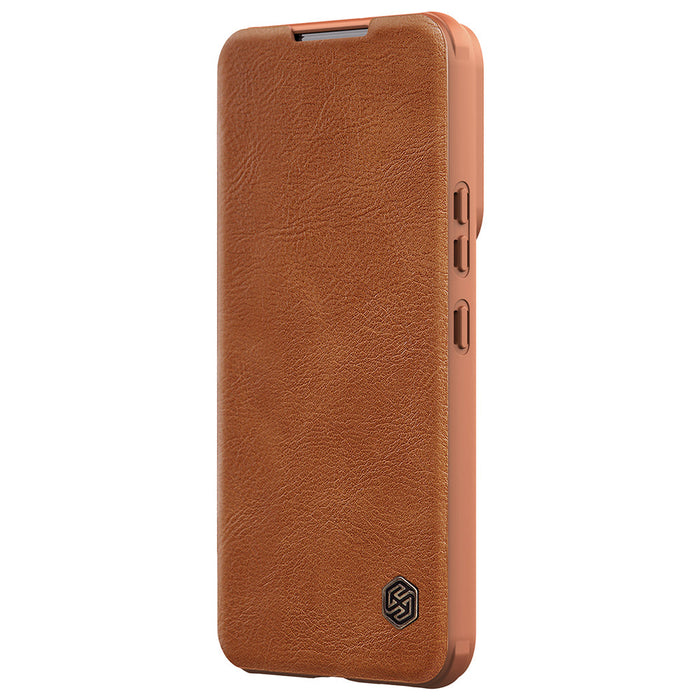 Nillkin Qin Leather Pro Case Case for Samsung Galaxy S22+ (S22 Plus) Camera Protector Holster Cover Flip Case Brown