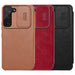 Nillkin Qin Leather Pro Case Case for Samsung Galaxy S22+ (S22 Plus) Camera Protector Holster Cover Flip Case Brown