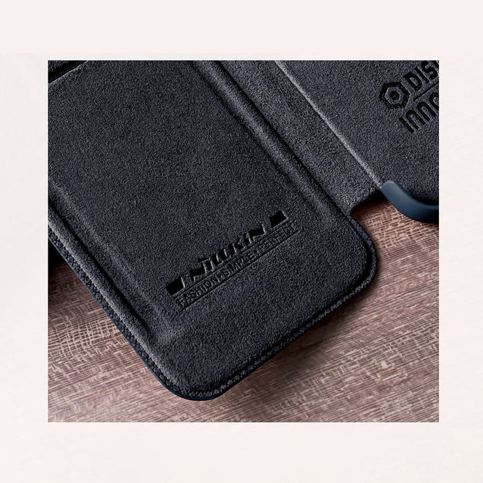 Nillkin Qin Leather Pro Case Case for Samsung Galaxy S22+ (S22 Plus) Camera Protector Holster Cover Flip Case Black