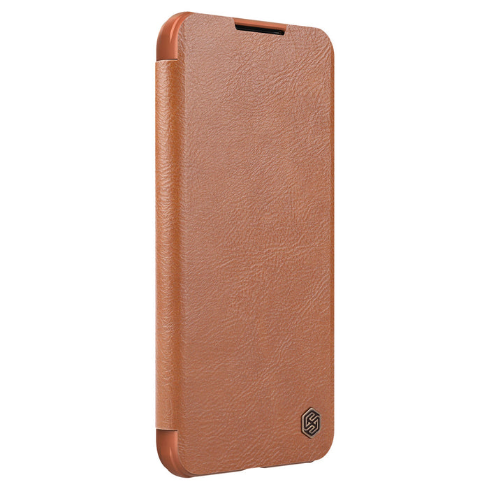 Nillkin Qin Leather Pro Case Case for Samsung Galaxy S22+ (S22 Plus) Camera Protector Holster Cover Flip Case Brown