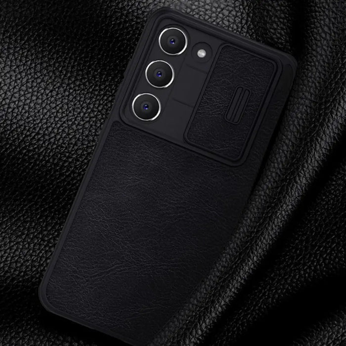 Nillkin Qin Leather Pro Case Case for Samsung Galaxy S23+ Cover with Flip Camera Protector Brown - Cell phone cases