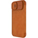 Nillkin Qin Leather Pro Case iPhone 14 Camera Cover Holster Cover Flip Case Brown - Cell phone cases