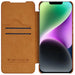 Nillkin Qin Leather Pro Case iPhone 14 Camera Cover Holster Cover Flip Case Brown - Cell phone cases