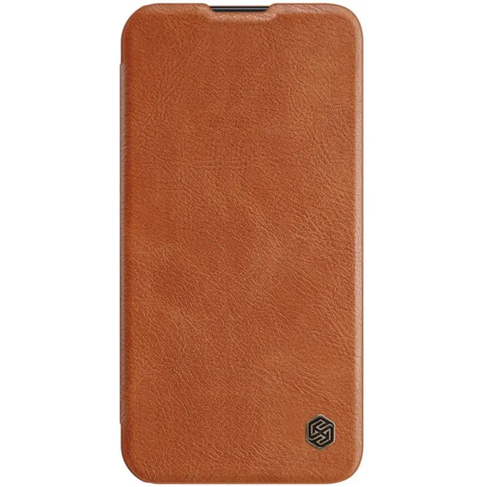 Nillkin Qin Leather Pro Case iPhone 14 Pro Camera Cover Holster Cover Flip Case Brown - Cell phone cases