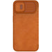 Nillkin Qin Leather Pro Case iPhone 14 Camera Cover Holster Cover Flip Case Brown - Cell phone cases