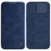 Nillkin Qin Leather Pro Case iPhone 14 Plus Camera Cover Holster Cover Flip Case Blue - Cell phone cases