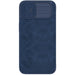 Nillkin Qin Leather Pro Case iPhone 14 Plus Camera Cover Holster Cover Flip Case Blue - Cell phone cases