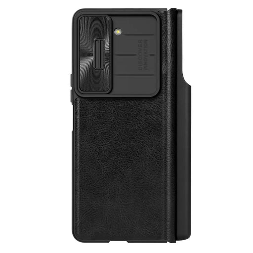 Nillkin Qin Leather Pro Leather Case with Camera Protector for Samsung Galaxy Z Fold 5 - Black - Cell phone cases