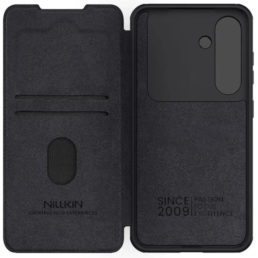 Nillkin Qin Pro Case for Samsung Galaxy S25 with Flip and Camera Cover - Black - Cell phone cases and covers<<<HurtelXML