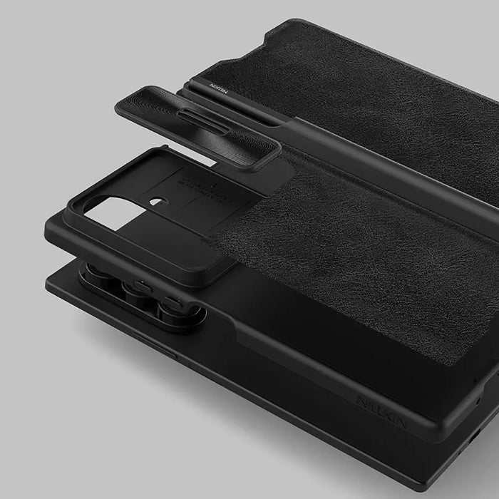 Nillkin Qin Pro Case for Samsung Galaxy Z Fold 7 with S Pen Space - Black - Cell phone cases and covers<<<HurtelXML