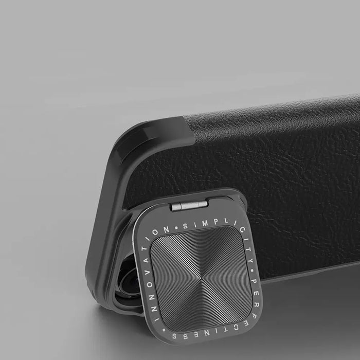Nillkin Qin Prop Leather Case with Camera Cover and Stand for iPhone 16 Pro - Black - Cell phone cases
