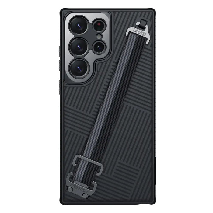 Nillkin Strap Case Case for Samsung Galaxy S23 Ultra Armored Cover with Wrist Strap Black - Cell phone cases