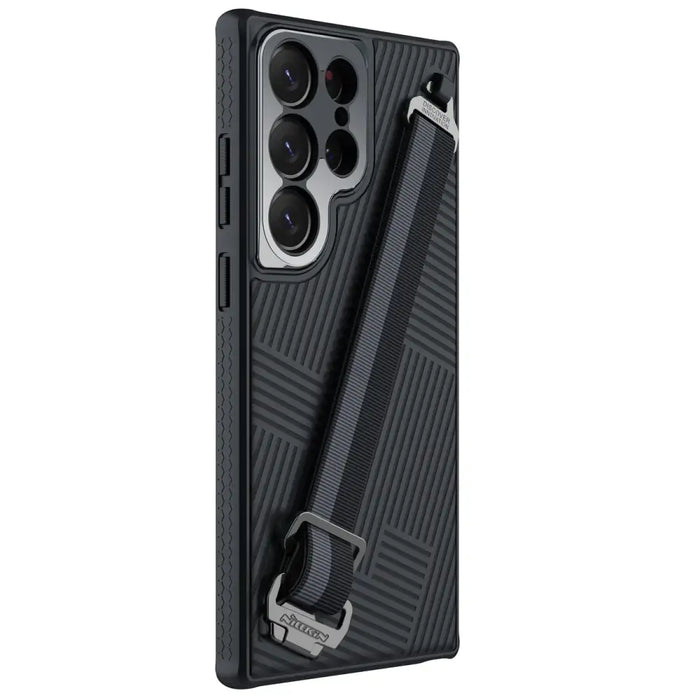 Nillkin Strap Case Case for Samsung Galaxy S23 Ultra Armored Cover with Wrist Strap Black - Cell phone cases