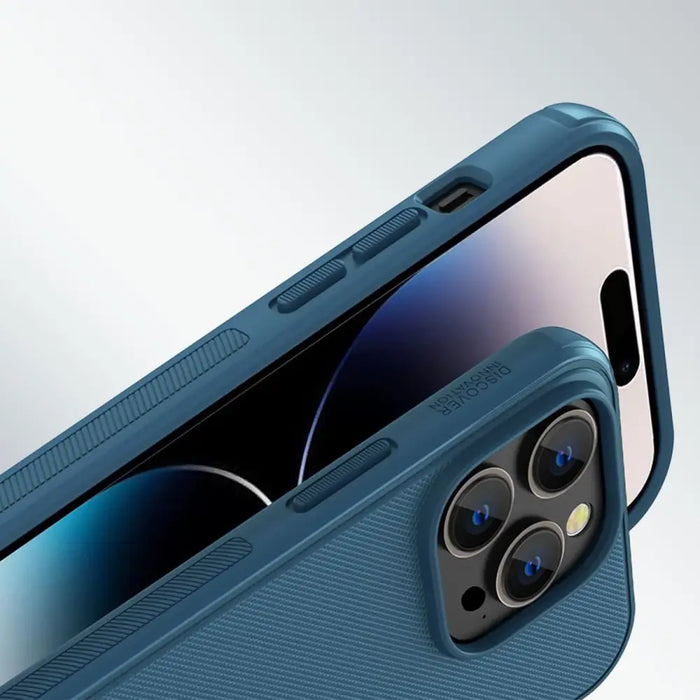 Nillkin Super Frosted Shield Pro Magnetic Case for iPhone 14 Pro Max with MagSafe magnetic blue - Cell phone cases