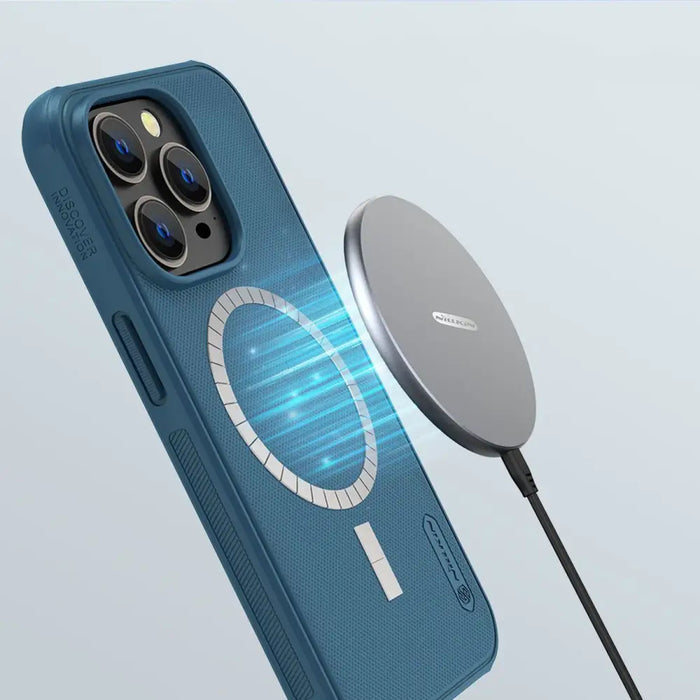 Nillkin Super Frosted Shield Pro Magnetic Case for iPhone 14 Pro Max with MagSafe magnetic blue - Cell phone cases