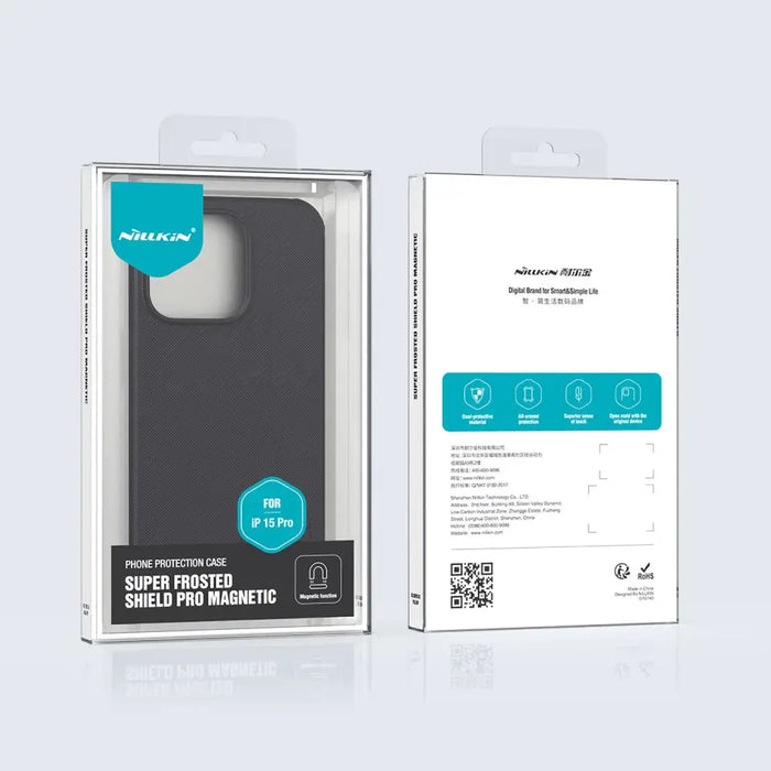 Nillkin Super Frosted Shield Pro Magnetic Case for iPhone 15 Pro - black - Cell phone cases and covers<<<HurtelXML