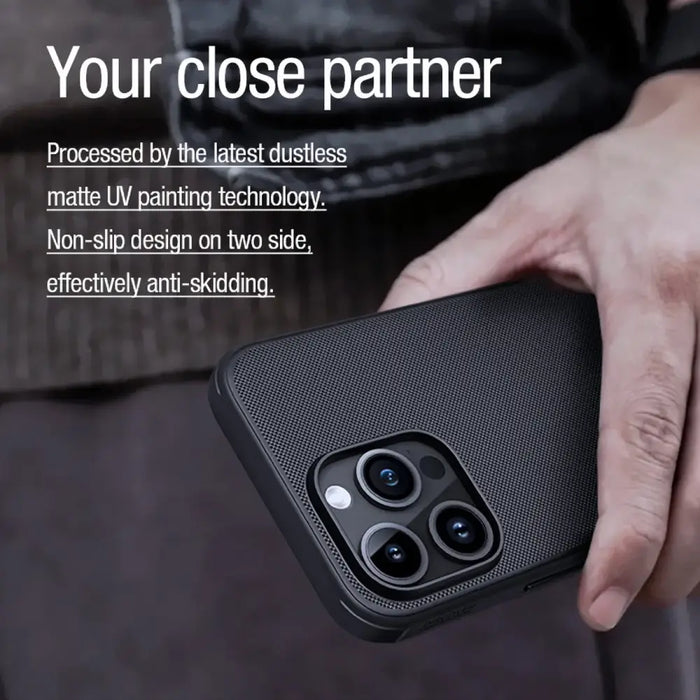 Nillkin Super Frosted Shield Pro Magnetic Case for iPhone 15 Pro - black - Cell phone cases and covers<<<HurtelXML