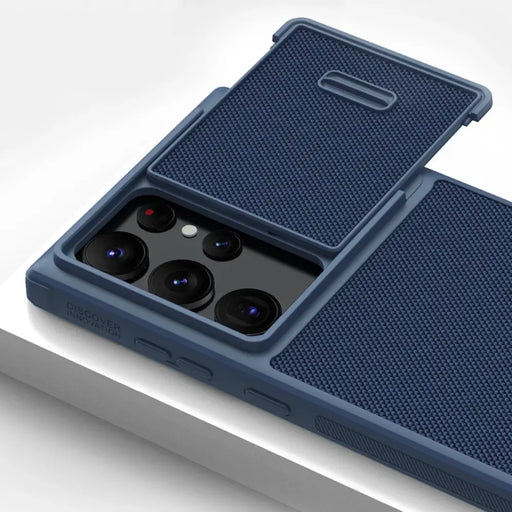 Nillkin Textured S Case for Samsung Galaxy S22 Ultra armored cover with camera cover blue - Cell phone cases