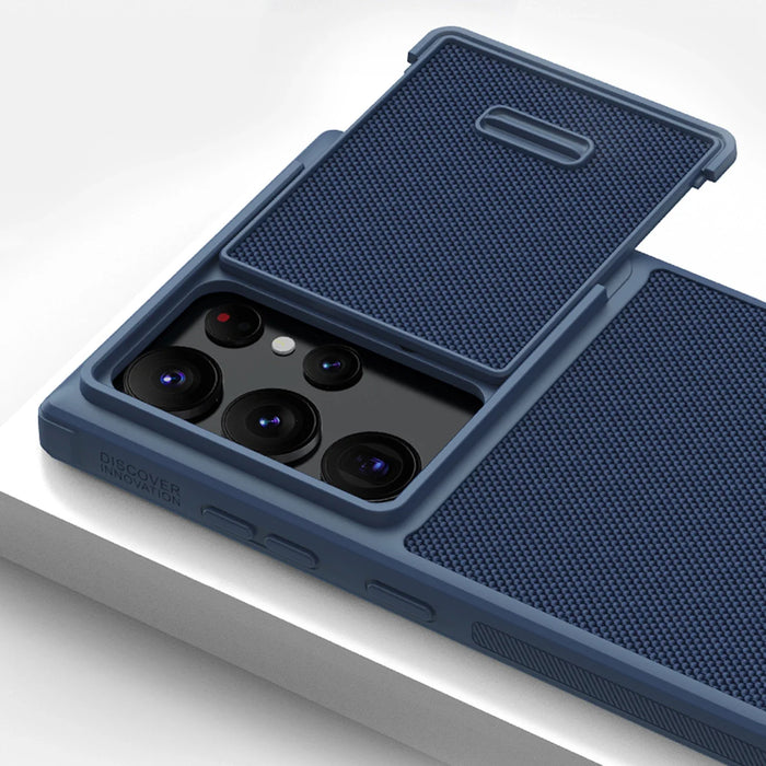 Nillkin Textured S Case for Samsung Galaxy S23 Ultra armored cover with camera cover blue - Cell phone cases