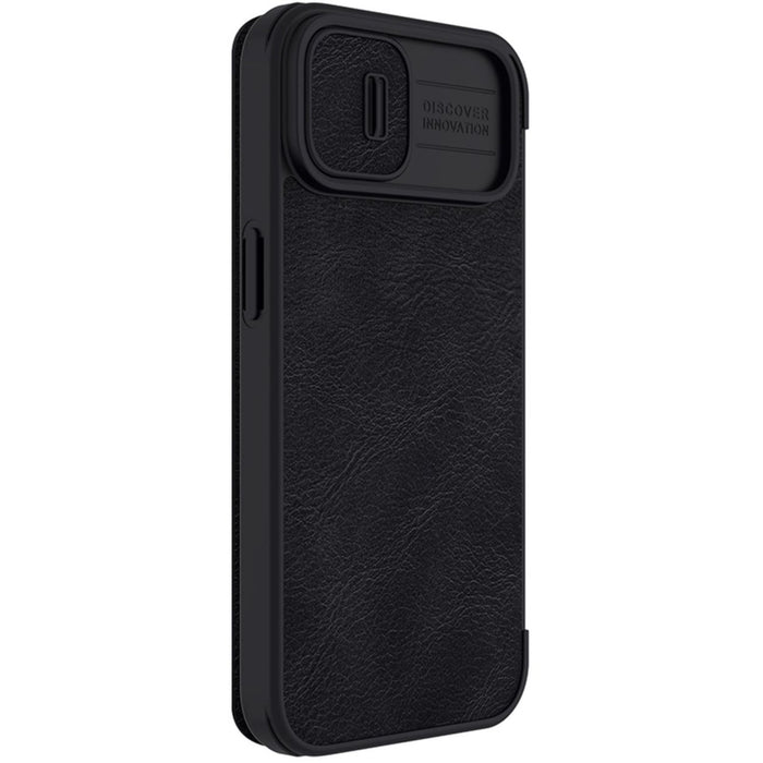 Nillkin Qin Leather Pro Case iPhone 14 Plus Camera Cover Holster Cover Flip Case Black