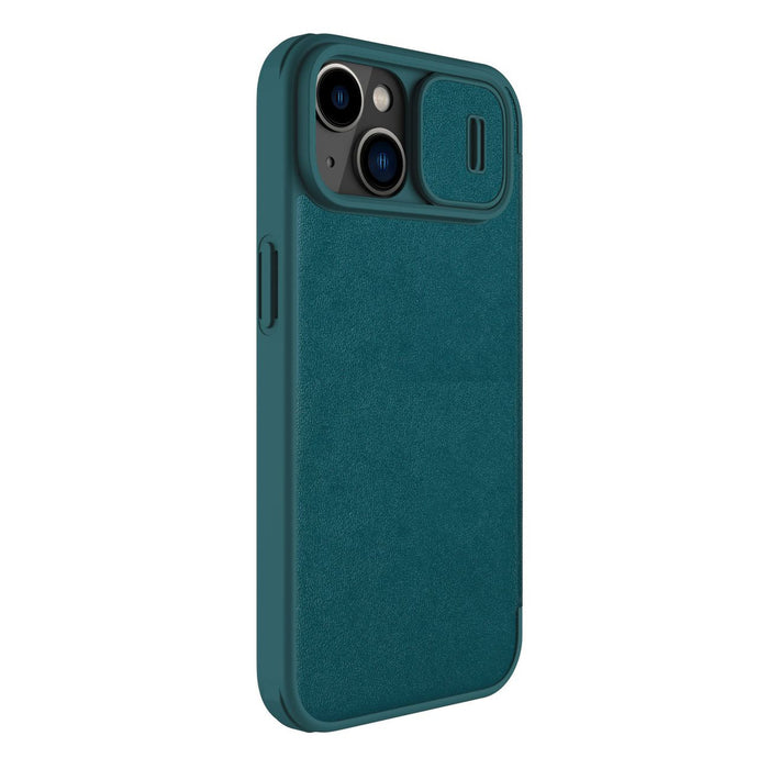 Nillkin Qin Leather Pro Case iPhone 14 Plus Camera Cover Holster Cover Flip Case Green