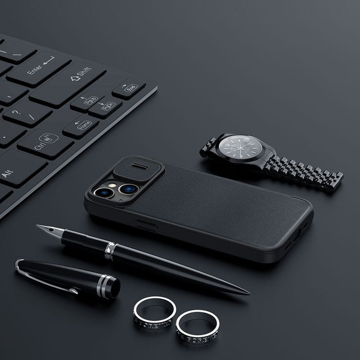 Nillkin Qin Cloth Pro Case Case for iPhone 14 Plus Camera Cover Holster Cover Flip Case Blue