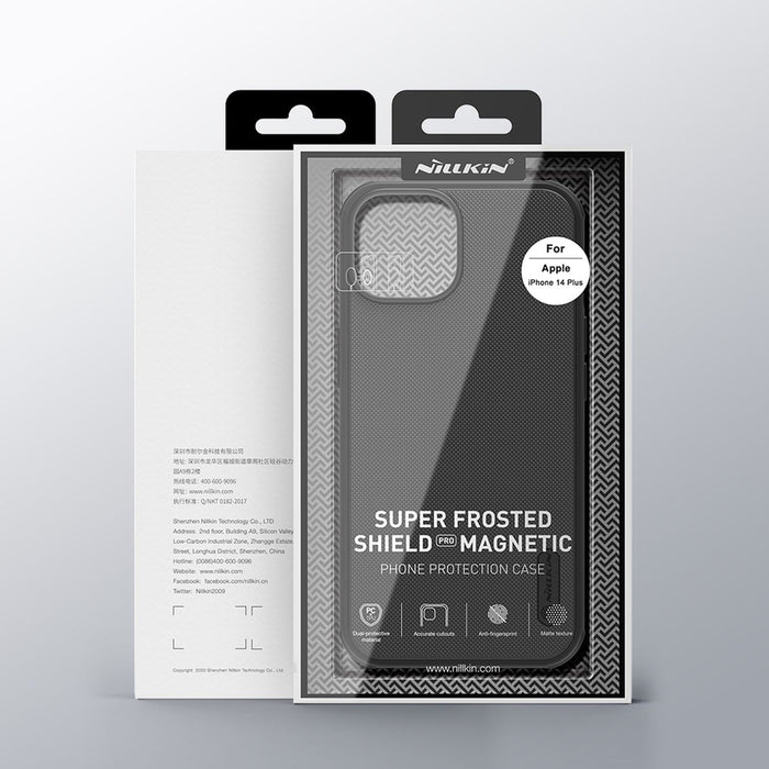 Nillkin Super Frosted Shield Pro Magnetic Case for iPhone 14 Plus with MagSafe magnetic blue