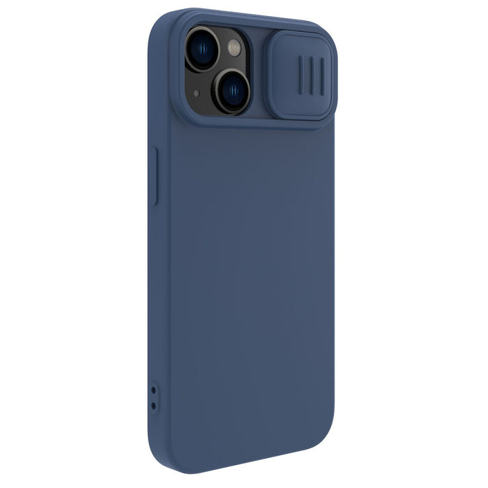 Nillkin CamShield Magnetic Silicone Case iPhone 14 Plus Magnetic MagSafe Cover with Camera Protector Blue