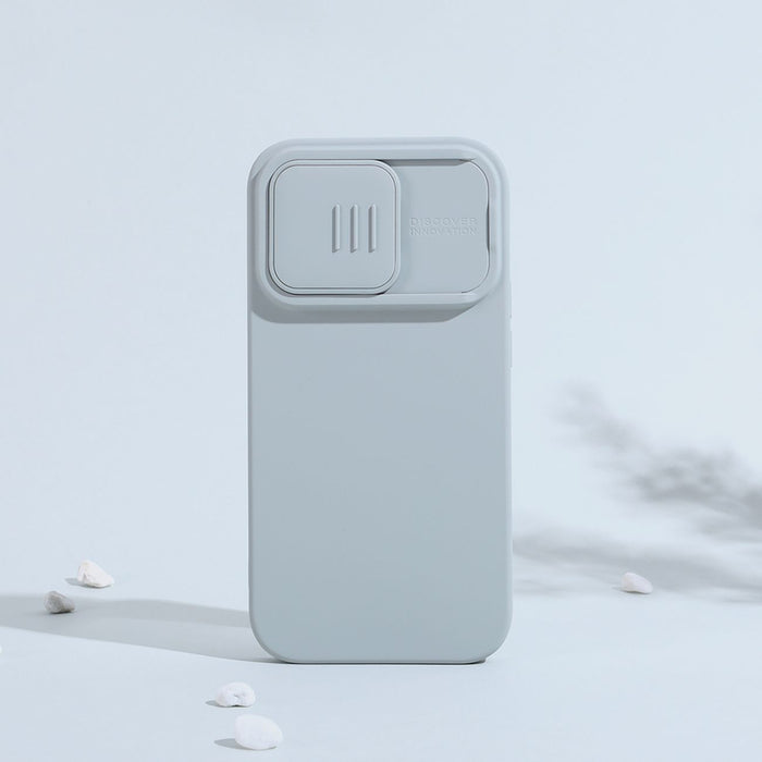 Nillkin CamShield Magnetic Silicone Case iPhone 14 Pro Max Magnetic MagSafe Cover with Camera Protector Blue